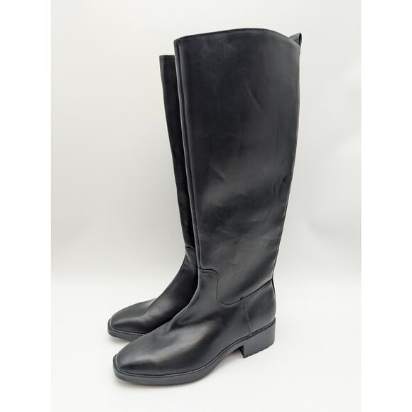 Nine West Barile Knee High Boots Square Toe Women's Black Size US6.5 EU37 - Picture 1 of 13
